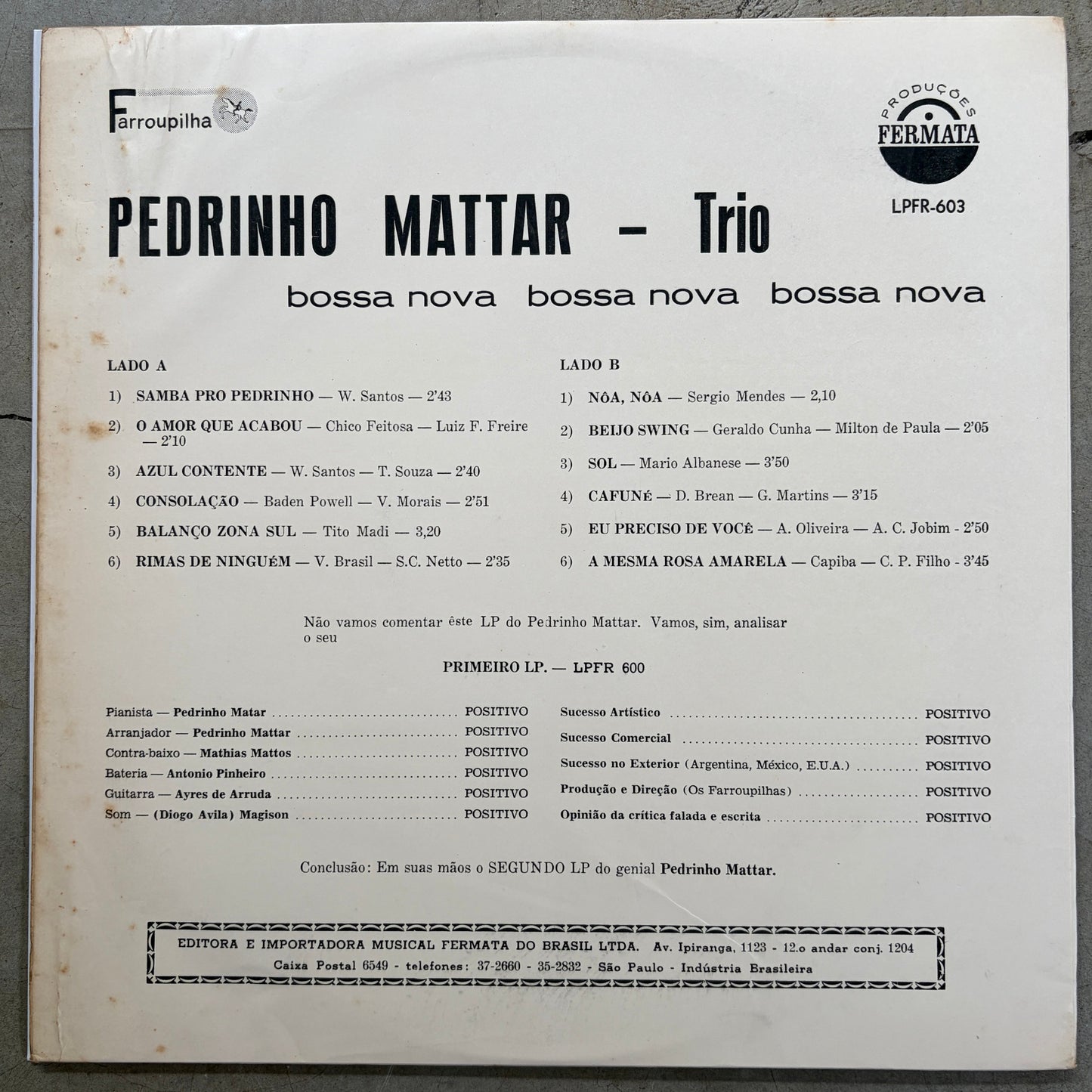 Pedrinho Mattar Trio – Bossa-Nova Bossa