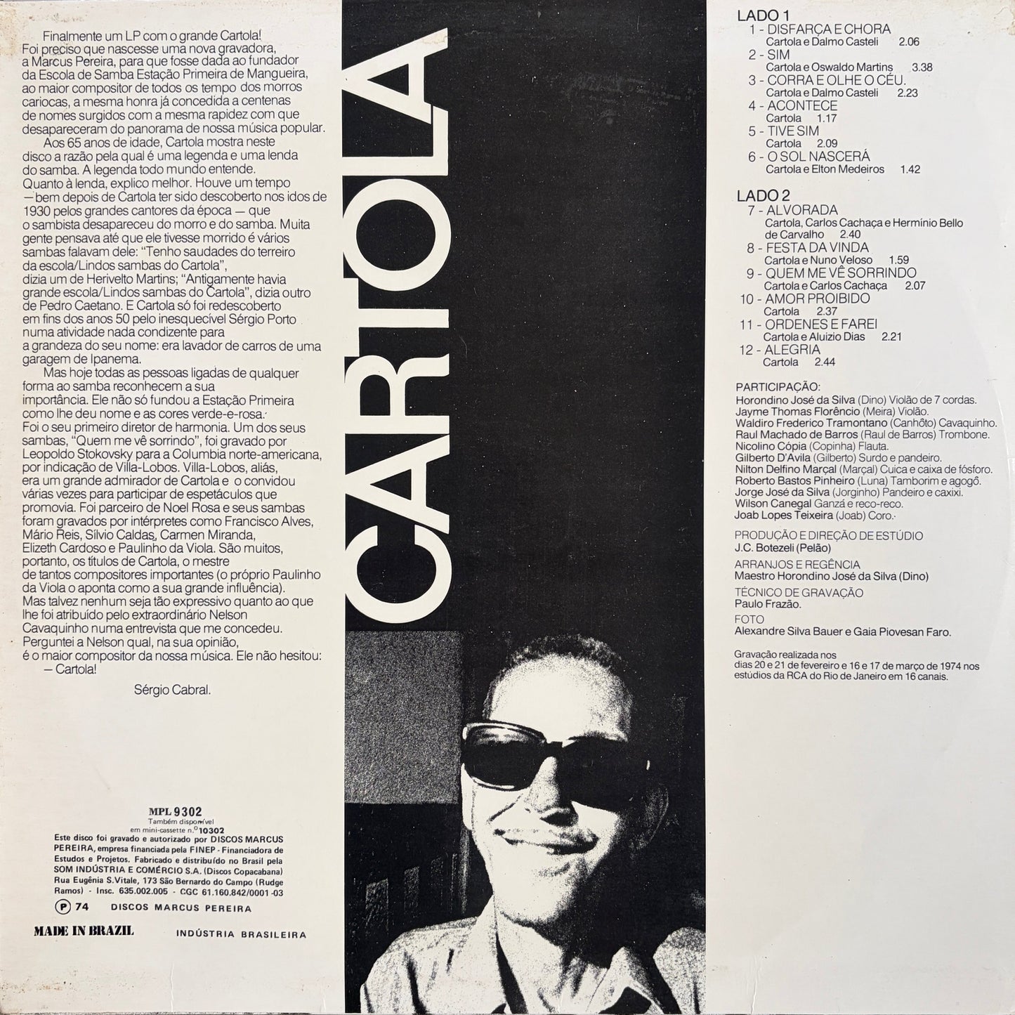 Cartola - S/T 1972 (2nd Press)