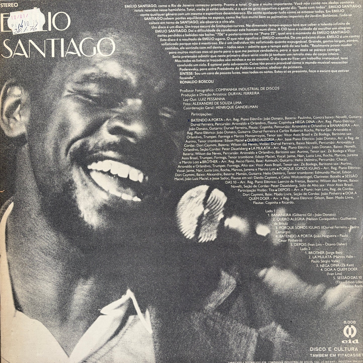 Emilio Santiago - S/T (CID Stereo Press)