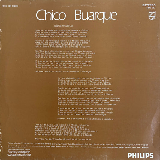 Chico Buarque ‎– Construção (80's Press)